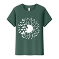 thumbnail image 5 of Outfmvch Tops for Women Trendy Spring Tops for Women 2024 Womens Tops Shirts for Women Sunflower Summer T Shirt Plus Size Loose Blouse Short Sleeve Graphic Casual Tees Polyester Spandex Green S, 5 of 5