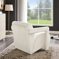 thumbnail image 3 of Roundhill Furniture Velmor Contemporary Velvet Accent Armchair for Living Room and Bedroom, Ivory, 3 of 10