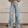 thumbnail image 2 of Miqool Wide Leg Pants for Women Vintage Floral Printed Baggy Trousers with Pockets, S-5XL, 2 of 5