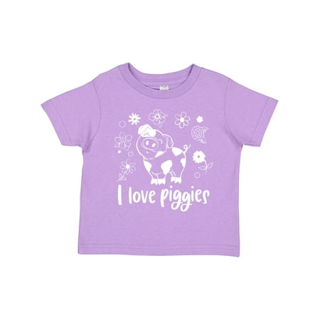 

Inktastic I Love Piggies Cute Pig and Flowers Gift Toddler Boy or Toddler Girl T-Shirt