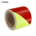 thumbnail image 3 of Uxcell Reflective Tape, 3 Roll 10 ft x 2-inch Adhesive High Visibility Safety Tape Reflector, Fluorescent Yellow+Red, 3 of 6