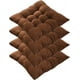 thumbnail image 1 of Xiao Hua Juego de 4 cojines para silla de comedor con lazos, suaves, cómodos y antideslizantes, cuadrados, para cocina, comedor, oficina, sala de estar, patio (café), 1 of 5