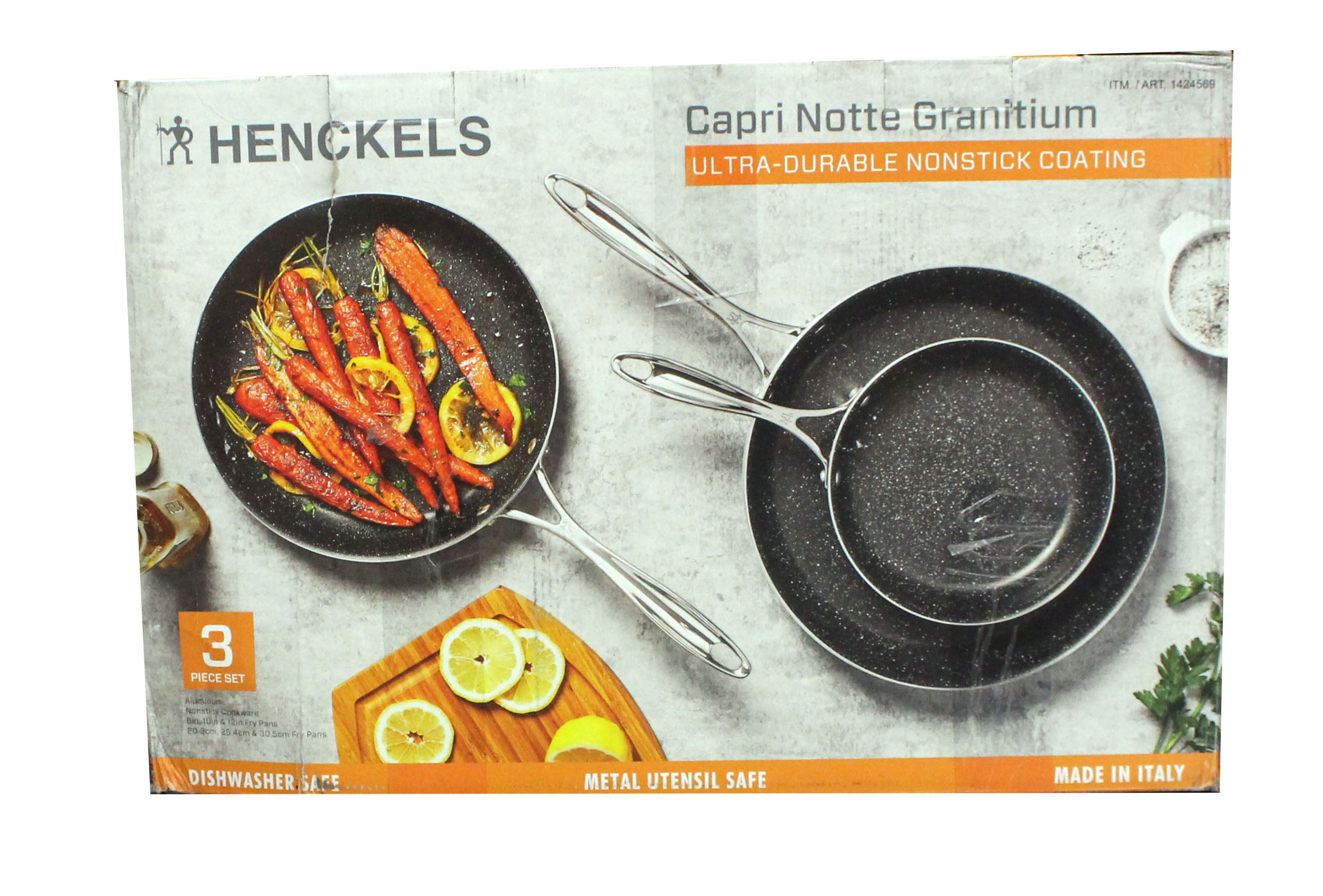 Henckels Capri Notte Granitium 3-Piece Fry Pan Ultra Durable Nonstick Coatomg 
