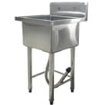 thumbnail image 2 of AOILE Free Standing Stainless Steel Sink, Utility Sink with Faucet & Storage Shelf for Kitchen, Garage, 2 of 5