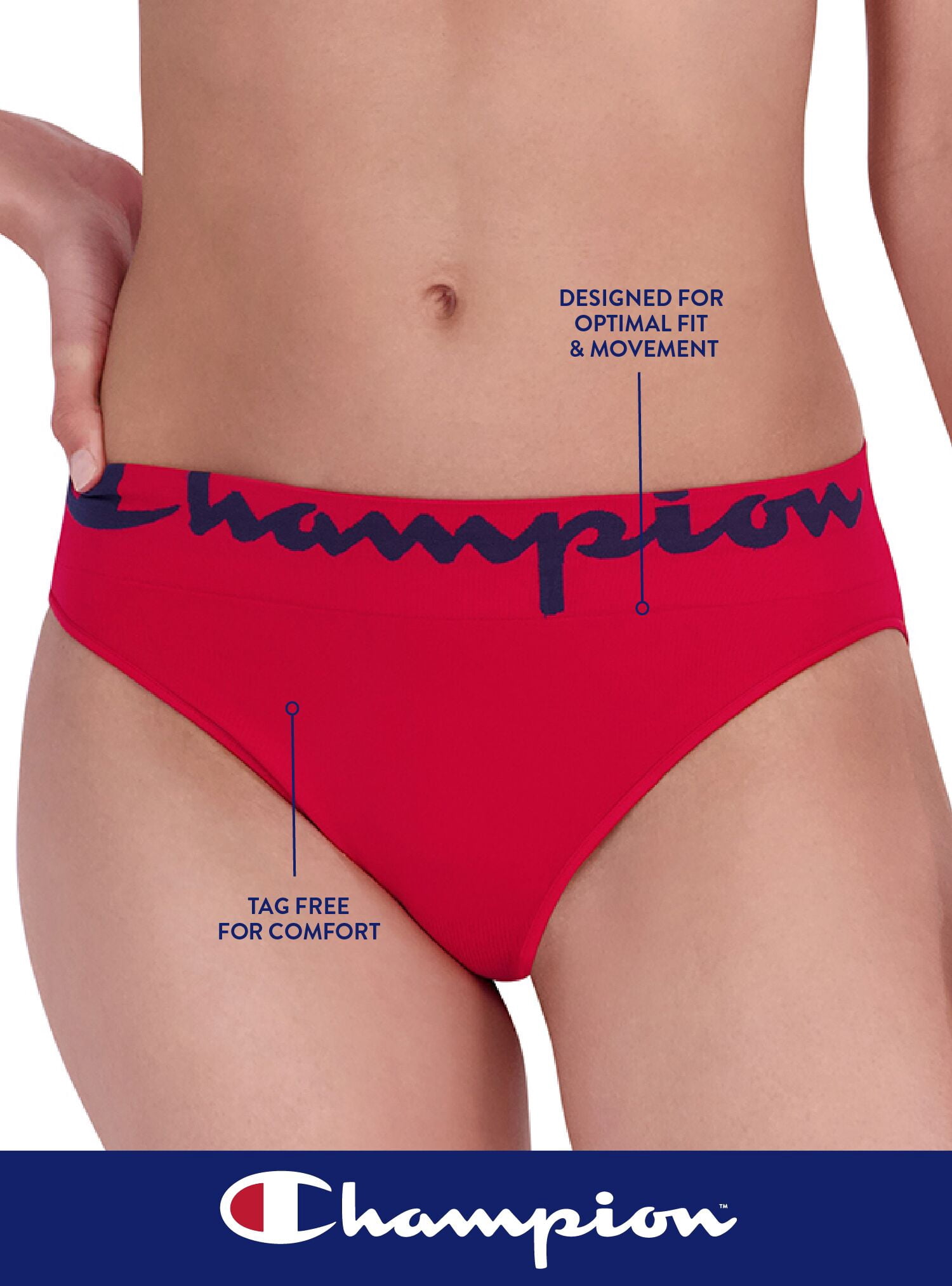 Champion Women’s Seamless High Rise Bikini Underwear, 3 Pack, Sizes S - 2XL