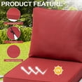 thumbnail image 2 of Pellebant 24.5" x 27.5" Deep Seat Patio Cushions Set of 2, Outdoor Indoor Chair Seat and Back Cushions with Foam Filling, Water Repellent, Fade Resistant for Patio Furniture,Patio（Chili Red）, 2 of 5