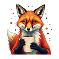 thumbnail image 5 of cartoon Fox Coffee Theme Stickers, Waterproof Fox Coffee Theme Sticker for Water Bottle Laptop Phone Cases Planner Skateboard Luggage Helmet Party Favor Decor, Ideal for Adults Teens Teacher Rewards, 5 of 8