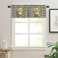 thumbnail image 3 of Valances for Windows, Hello Spring Rod Pocket Kitchen Curtains Valances 54x18inch Short Window Curtains for Kitchen/Bathroom, Small Kitchen Valances, Sunflower Floral Wreath Black White Lattice, 3 of 6