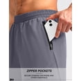 thumbnail image 4 of Pantalones cortos para correr Pudolla para hombre con bolsillos con cremallera, 4 of 7