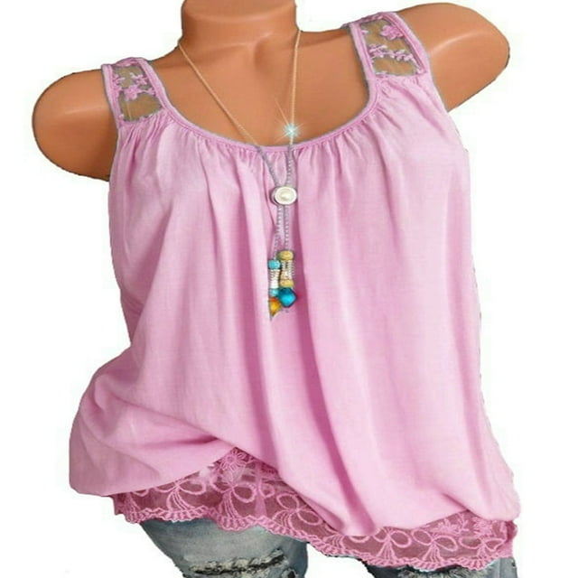 Women‘s Plus Size Loose Sleeveless Causal T-Shirts