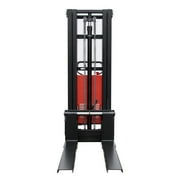 Handle Semi-Electric Pallet Stacker Load 3300lbs 98 Lift Height Forklift Adjust