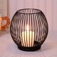 thumbnail image 4 of mdesiwst Metal Wire Cage Pillar Candle Holder Vintage Hollow Out Tea Light Holder for Fireplace Mantel Table Centerpiece, 4 of 8