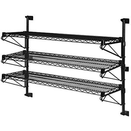 

18 Deep x 30 Wide x 33 High Adjustable 3 Tier Black Wall Mount Shelving Kit