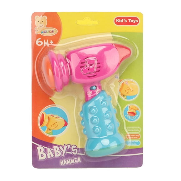 Juguete De Martillo Para Bebé Con Luz Y Música Juguete De Martillo Divertido Juguete De Sonajero Para Agarrar A Mano De Bebé Juguete Multifuncional Para Niños Y Niñas Scienceny FN007890-03