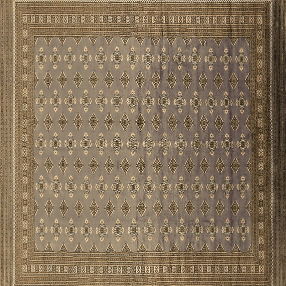 Ahgly Company Indoor Square Oriental Brown Industrial Area Rugs, 4' Square