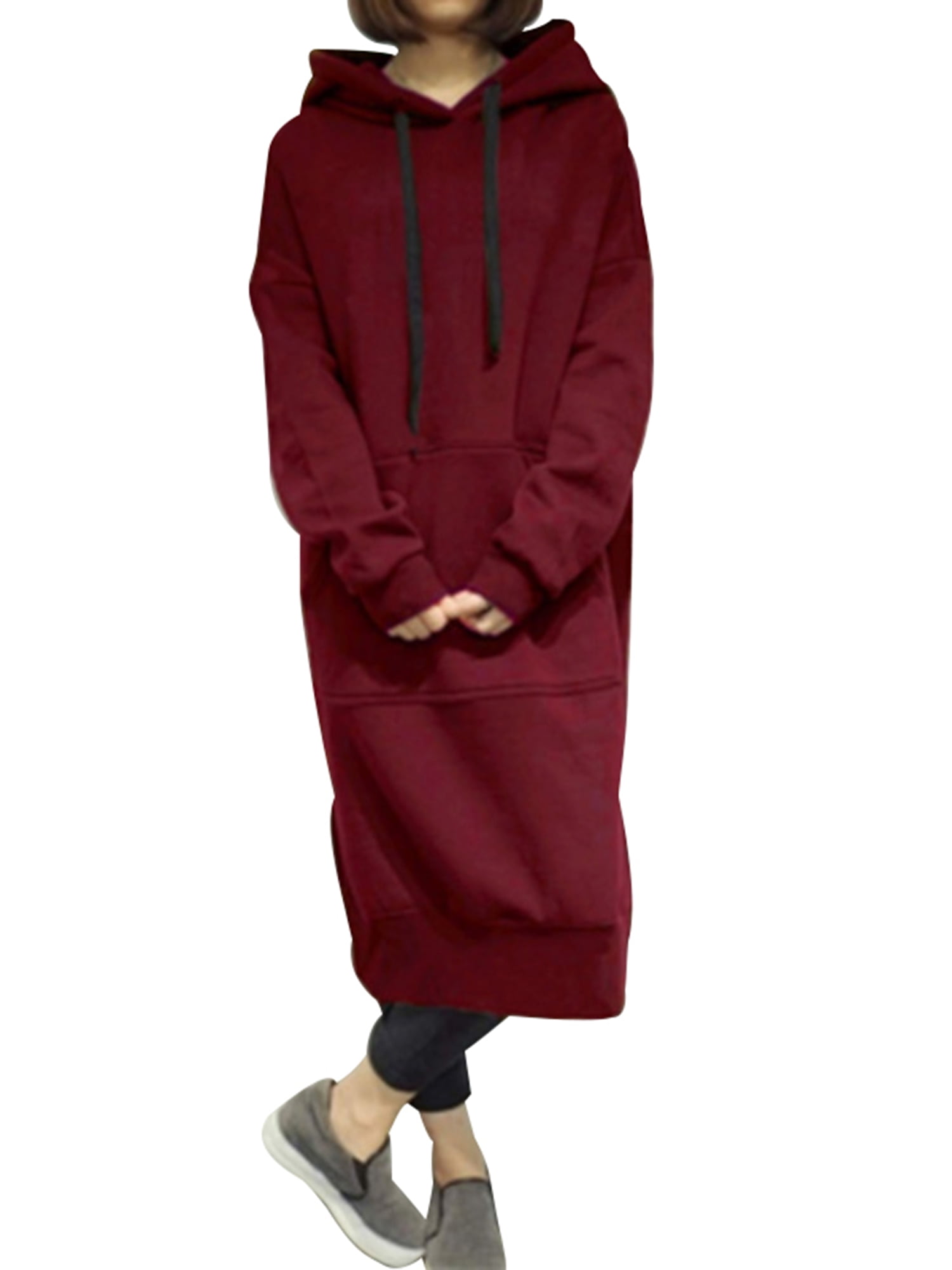 plus size long hoodie dress