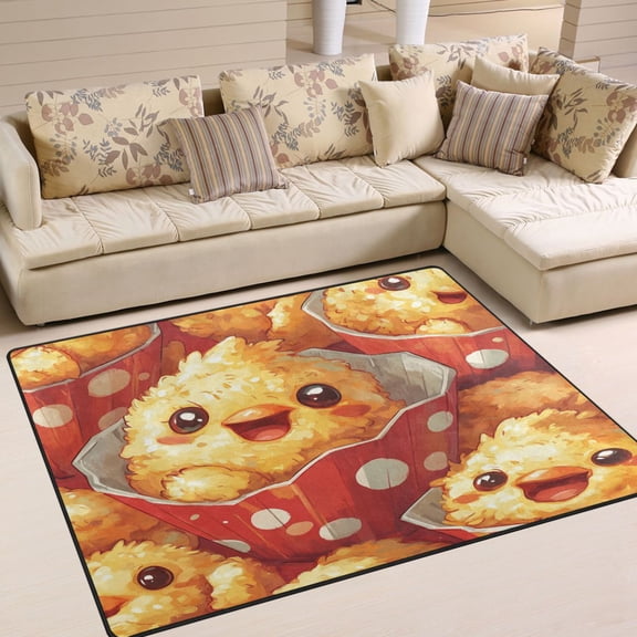 BZSMCE Vintage Area Rugs Cute Watercolor Chicken Baby Creative Area For Home