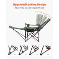 thumbnail image 5 of Reclining Camping Chair, 4 Adjustable Positions, Portable Folding Lounger for Adults, Mesh Beach Chair with Headrest & Foot Rest, Supports 220 lbs, Heavy Duty Camp Chairs for Patio, Green, 5 of 7