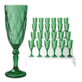 thumbnail image 1 of Juego 24 Copas de Vidrio Cristal para Champaña Vino Agua Color Verde, 1 of 6