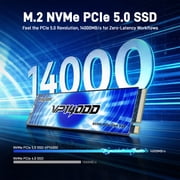 KingSpec VP14000 1TB PCIe 5.0x4 M.2 NVMe 2280 Gen5 SSD 3D NAND Internal Solid State Drive, Seq. Read Speeds Up to 14000/8000 MB/s, Best for AI Computing, Gaming, and Heavy Duty Workstations