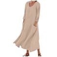 thumbnail image 2 of Mejor Belleza Women's cotton linen dresses summer midi dresses with pockets Mejor Belleza Vestido boho;Vestidos largos de playa;Flowy with ruffled hem, 2 of 7