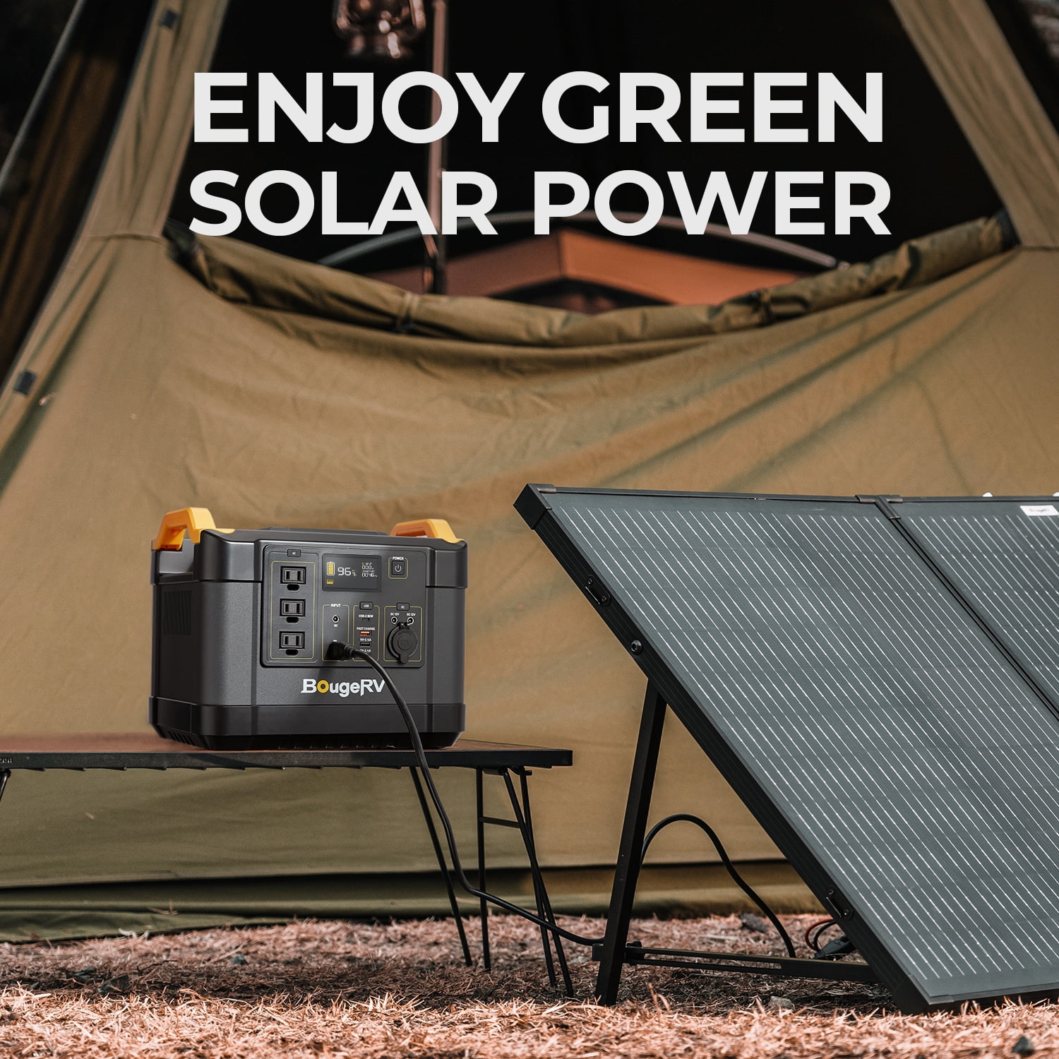 BougeRV Portable Power Station Fort 1000, 1120Wh Solar Generator, LiFePO4  Battery Power Supply 3500 Cycles, 1200W AC Outlet for Outdoor, Camping,  Home Backup, Emergency 