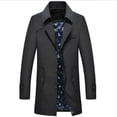 thumbnail image 3 of Gabardina de otoño e invierno para hombre, chaquetas extra largas, abrigo largo informal para hombre, rompevientos de moda de terciopelo de invierno 8XL, 3 of 5
