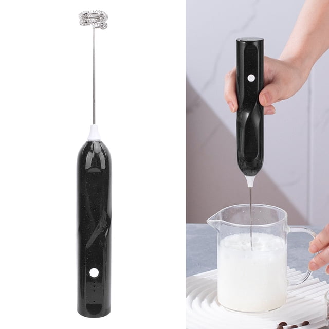Varita Espumadora De Leche Recargable, 2 Accesorios Batidor Eléctrico Mezclador De Bebidas Espumador, Potente Motor, Batidores De Acero Inoxidable Para Huevo De Café, Para Cocina
