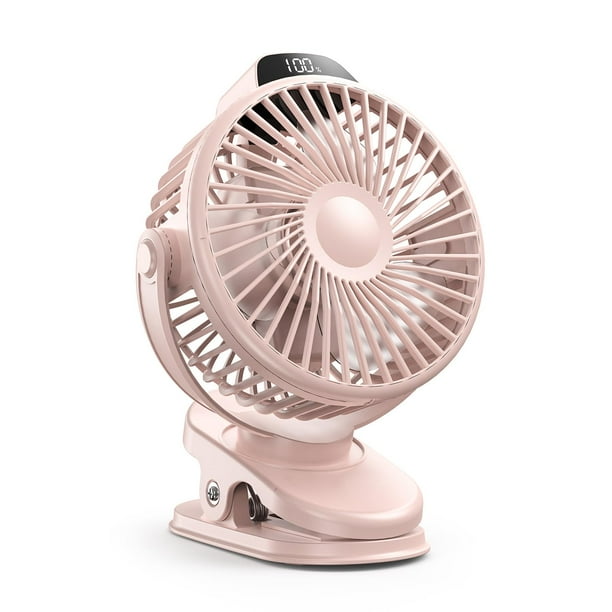 Ventilador eléctrico Koonie Mini Clip-On USB de 3 velocidades, color rosa