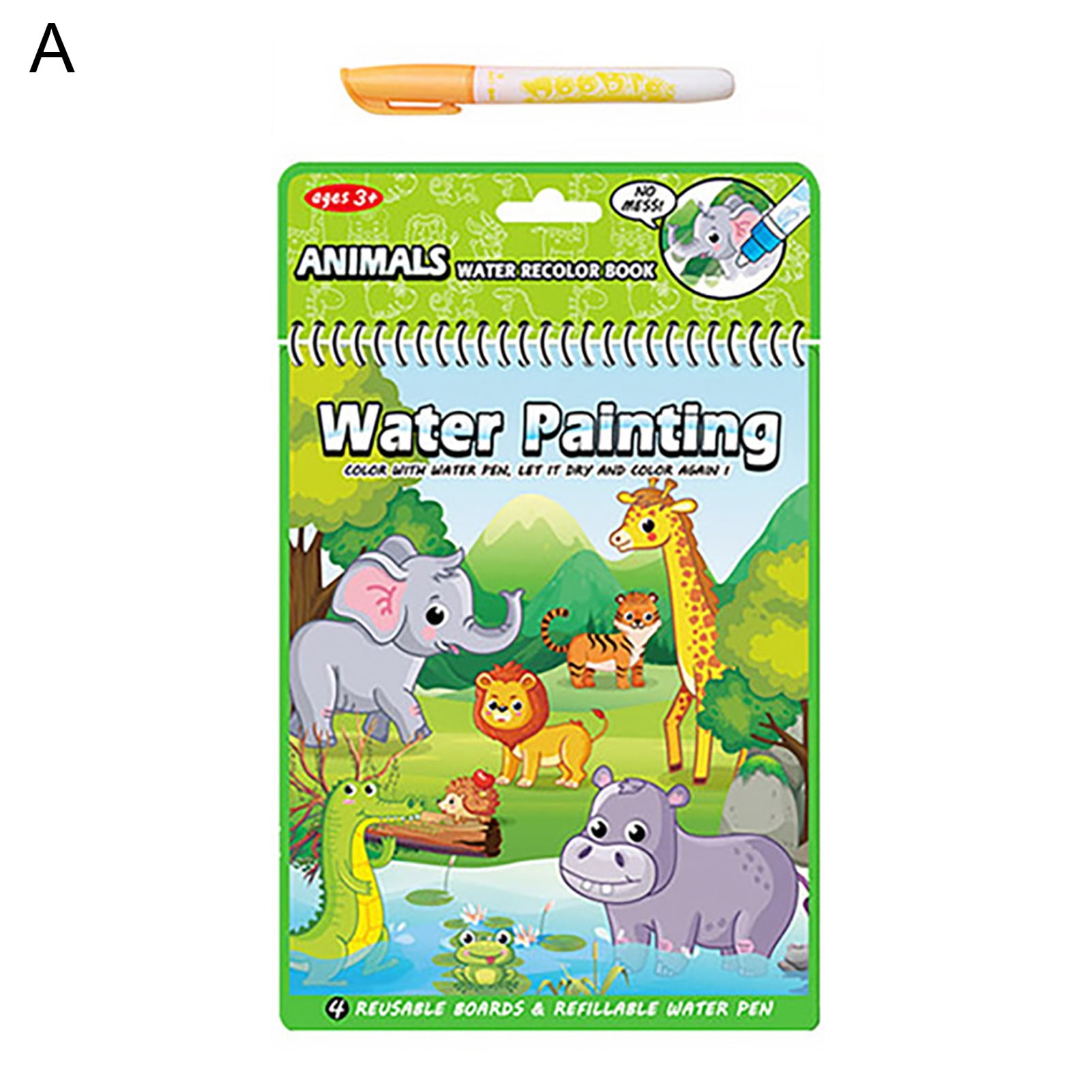 Yoone Colorful Drawing Book Reusable Color Changing Animal World Water Drawing  Book for Children 