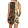 thumbnail image 5 of Iaqnaocc 2 Piece Sets for Women Dressy Casual Short Sets for Women Hawaiian Tropic Square Neck Sleeveless Womens Tops and Shorts Summer Outfits Beach Vacation Outfits for Women Light Brown L, 5 of 5
