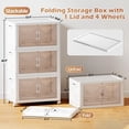 thumbnail image 4 of Storage Bins with Lid L ( QT) Foldable Stackable Storage Containers Clear Plastic Collapsible Storage Bins with Door and Wheels Closet Organizers and Storage Box for Home ( Tie, 4 of 7