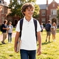 thumbnail image 6 of hoksml Kids Short Sleeve Shirt, Boys and Girls Uniform Top with Pocket, Casual Collared Tee for Back to School, 6 of 8