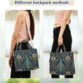 thumbnail image 4 of FORMRS Womens Corduroy Tote Bag Crossbody Shoulder Handbag with Pocket, Navy Blue Peacock Pattern, 4 of 7