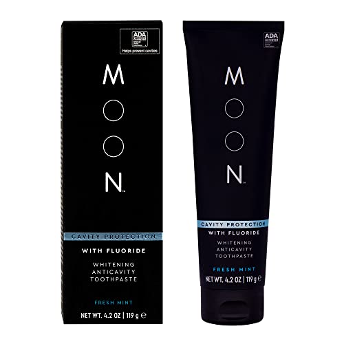 MOON Anticavity Toothpaste with Fluoride, Fresh Mint Flavor for Clean