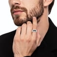 thumbnail image 6 of 925 sterling silver white black diamond mens ring, 6 of 11