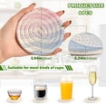 thumbnail image 2 of Yayeee 6 PCS Drink Coasters with Holder Set Woven Absorbent Round Tabletop Hot Pad, Light Blue Gradient, 2 of 7