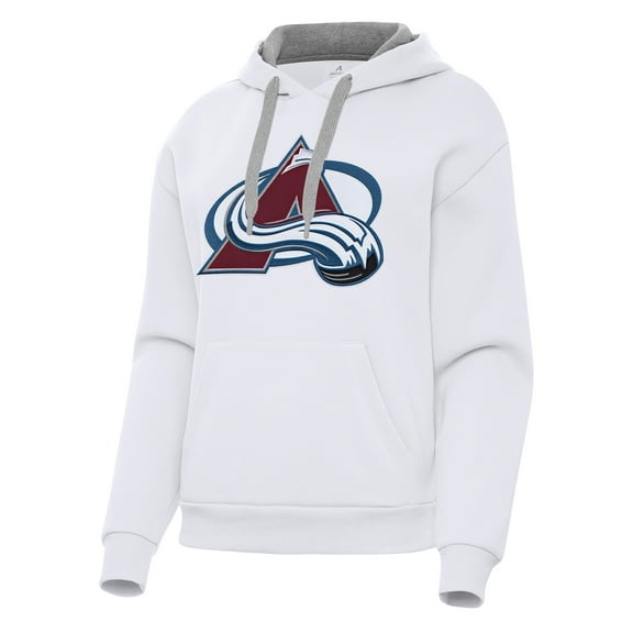 Women's Antigua White Colorado Avalanche Victory Pullover Hoodie