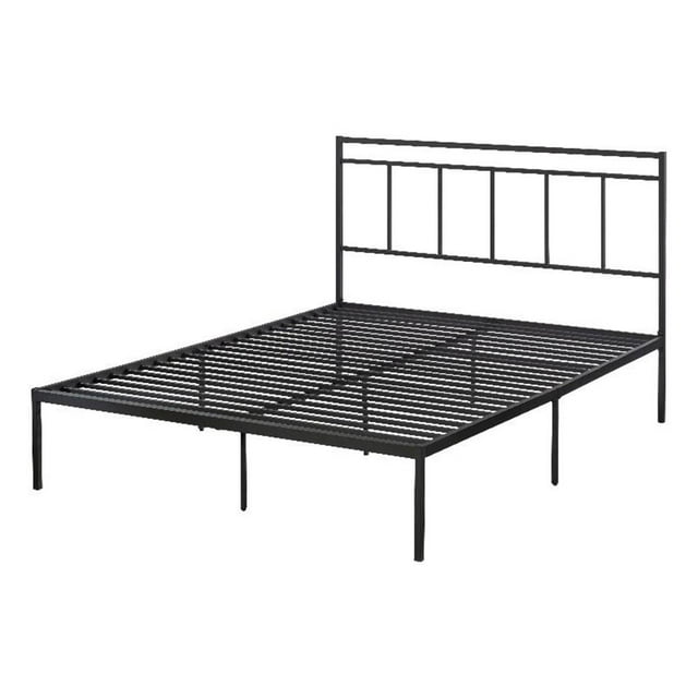 Pemberly Row Lit Plateforme Grand Moderne en Métal, Fini Noir