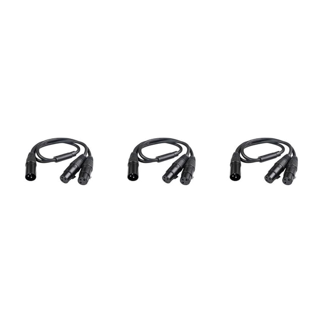 ZLight Male to Dual Female 3 Pin Cable Plastic Recorder for Amplifier Connector Splitter Electronic Device Component Adaptor 3Set