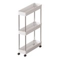 thumbnail image 1 of 3 Capas Rack Almacenamiento Estrecho Con Organizador Ruedas para Baño Doméstico () Blanco, 1 of 9