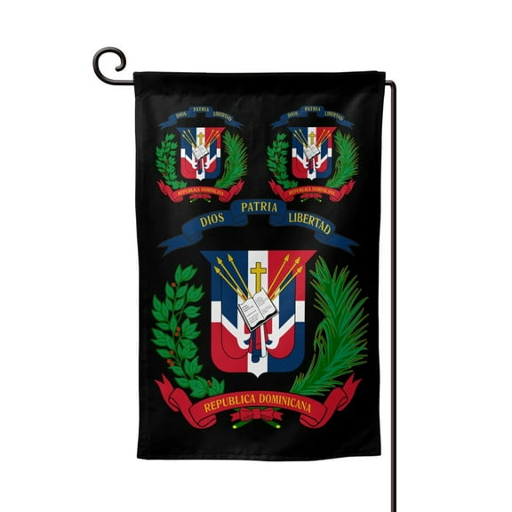 Coat Of Arms Of The Dominican Republic Garden Flag Double Sided Flags with Vivid Color for Yard Lawn Garden Decor 12.5 x18 Inch Square