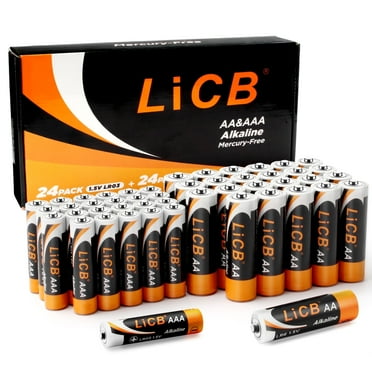 LiCB 1.5V Alkaline AA & AAA Batteries (24 Double A   24 Triple A), 48-Count Value Pack