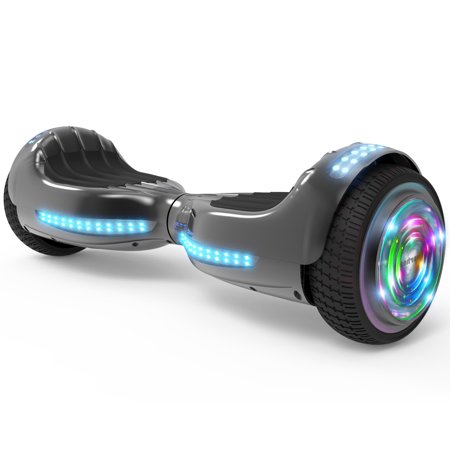 Flash Wheel UL 2272 Certified Hoverboard 6.5" Bluetooth Speaker with LED Light Self Balancing Wheel Electric Scooter - Black