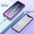 thumbnail image 2 of for iPhone 11 Case Magnetic, [Compatible with Magsafe] Built-in Screen Protector Shockproof Dustproof Crystal Clear Anti-Scratch Folio Flip Phone Case for iPhone 11, Darkpurple, 2 of 8