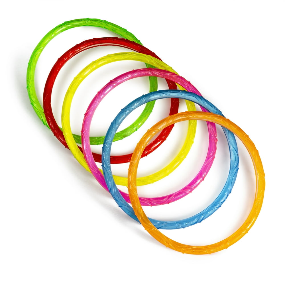 Play Day Swim Training Toys Colorful Sparkle Dive Ring Set, 6-Piece - Walmart.com - Walmart.com
