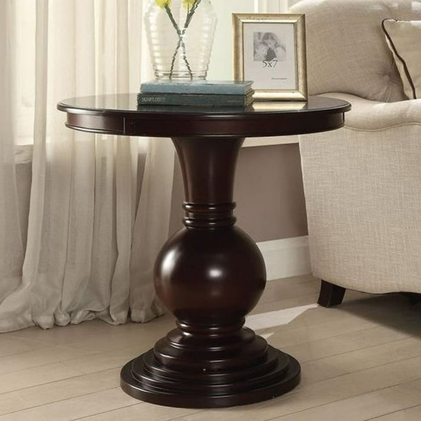 Palomar 26" Wide Espresso Wood Round Pedestal Accent Table Walmart