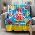 thumbnail image 2 of Pink Watermelon Blanket Soft Cozy Warm Throw Blanket for Couch, Plush Fuzzy Flannel Fleece Blankets for Sofa, Summer Botanical Watercolor Bed Blankets Lightweight Gifts for Women, 50"x60", 2 of 9