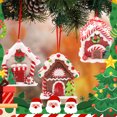 thumbnail image 6 of Gingerbread House Ornaments for Christmas Tree Decorations Hanging Candy House Ornament with Rope for Christmas Holiday Party New Year Home Decor 3 Pcs, 6 of 6