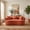Orange + 3 Seat, variant on Crescent-Shaped Two-Seater Sofa, Modern Low-Back Design with Deep Cushions, Self-Inflating Foam Filled, No Assembly Required Large Sofa,White